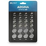 ABSINA Paquete de 24 Pilas de botón alcalinas y de Litio - 2X AG1 / 2X AG3 / 4X AG4 / 4X AG10 / 4X AG13 / 2X CR2016 / 2X CR2025 / 4X CR2032 - Pila de Boton de 1,5V y 3V - Pilas de Boton