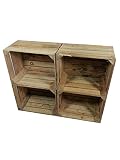 4 x masivas - cajas de madera usados - Cajas de vino - para muebles - Shabby