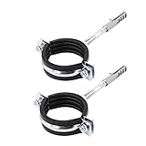 (Paquete de 2 uds.) Soportes de tubo de metal único antivibraciones Clips Abrazaderas Revestimiento de goma para tubos de Ø 47-51 mm (2)