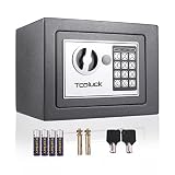 Caja Fuerte Electrónica, para Montaje en Pared o Suelo, Caja Fuerte Pequeña para Oficina o Uso doméstico Caja de Seguridad 23 x 17 x 17 cm (Gris)