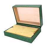 TENGGO Caja de Reloj con Tapa Verde Caja de Presentación de Reloj Caja de Reloj de Lujo de Madera para Rolex Oyster Perpetual Explorer (No es Original)