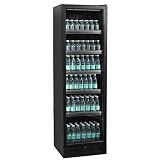 TefCold SCU1425 Frameless, Nevera de exposición comerciales, Neveras de bebidas, Expositor refrigerado negro, Rango de temperatura +2 a +10 °C
