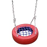 MAGJI Columpio Asiento de Columpio de Goma para Trabajo Pesado con Cadenas de Hierro, Columpio de Árbol Impermeable para Niños/Adultos, Columpio para Patio Trasero/Parque/árbol/Parque Infantil