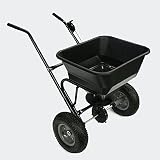 WilTec Carro esparcidor 30kg con Ruedas neumáticas para distribuir Sal abono Semillas Modelo 2411