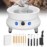 Kacsoo Rueda de cerámica eléctrica 13cm 200 r/min Máquina Cerámica Trabajo,con Herramientas 11PCS y ABS lavabo extraíble 60W pottery wheel machine,para trabajo cerámico Cerámica Clay Art Craft