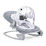 Chicco Hooplà Hamaca para Bebé de 0 Meses a 18 kg, Balancín y Silla de Bebés y Niños con Arco de Juegos, Respaldo Ajustable y Cojín Reductor, Compacta - Color Gris Vaquero (Titanium)