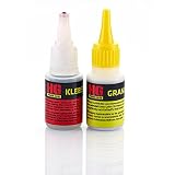 HG POWER GLUE La soldadura de la botella - juego de adhesivos de reparación profesional para plástico ABS cerámica porcelana piedra madera caucho - adhesivo industrial con granulado (1x20g + 1x40g)