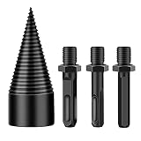 Broca partidor de madera Broca para cortar troncos de leña Destornillador Broca de cono de madera para dividir para Taladro de mano con mango hexagonal de 3 mangos, cuadrado y redondo (32 mm)