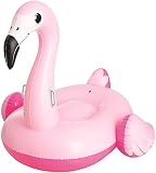 BESTWAY 41099 - Flamenco Hinchable Infantil Pretty Pink 145x121 cm con Asas Agarraderas y Gran Asiento Para 1 Niño Válvulas de Seguridad y Parche de Reparación