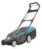 Cortacésped eléctrico PowerMax 1800/42 de GARDENA: segadora hasta 800 m², ancho de corte 42 cm, volumen 45 l, altura de corte 20-60 mm, manillar plegable, empuñadura ergonómica (5042-20)