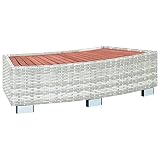 vidaXL Escalón para Jacuzzi SPA Bañera Terraza Jardín Patio Hidromasaje Resistente Duradero Decoración Ratán Sintético Gris Claro 92x45x25 cm