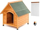 BELTOM De Madera Perrera Casa del Perro Refugio Small/pequeño + PVC Carpa/Puerta - Small