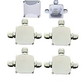 CESFONJER 4Pcs IP66 caja de conexiones eléctricas a prueba de agua, 3 vías caja de conexiones eléctricas externas acoplador exterior PG11 glándula de cable 5-10 mm (Blanco)