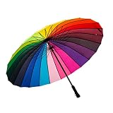Lancoon Paraguas Grande De 24 Varillas Con Mango Largo Recto Antiuv Para El Sol Y La Lluvia