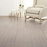 Ksodgun Lamas para Suelo de PVC 5,26 m² 2mm Vinilos Decorativos Rollo Papel Suelo de Vinilo Roble clásico Blanco