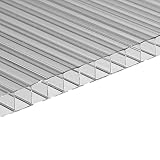 Panel de policarbonato alveolar transparente, 10 mm de grosor, 200 x 105 cm