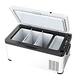 Nevera Congelador Portátil Frigorífico de Compresor con Zona Dual y Pantalla Digital, para Camión, Camioneta, RV, al Aire Libre, Viajes, Refrigerador Compacto AC 220V / DC 21V / 24V,20 Liter