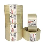CINTAPE Cinta Embalar Cinta embalaje Cinta adhesiva para Cajas y Paquetes-Color Transparente (TRANSPARENTE-4.8X100 M 6PCS)
