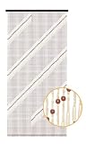 TIENDA EURASIA Cortina Puerta Exterior - Cortinas de Tiras de Madera Decoradas - Ideal para todo tipo de puertas - 90 x 200 cm (Diagonal)