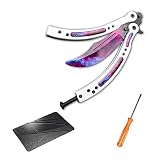 Nuevo CsGo Herramientas De Entrenamiento De Seguridad|El Entrenador De Acero Inoxidable|Ejercicios de Cuchillo(Blanco+Estrellas)