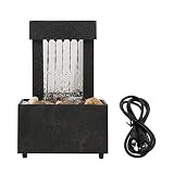 GSDGV Fuente De Mesa Cascadas Interiores, Fuente de Agua de Mesa con luz LED, Efecto De Atomización para Sala De Estar Dormitorio Decoración De Oficina