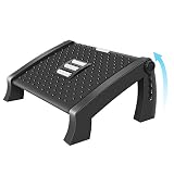Reposapies de Oficina, m zimoon Reposapiés Ergonómico para Escritorio con Función de Masaje, 6 Reposapiés de Altura Ajustable Antideslizantes para Hogar Oficina Mesas de Juego,Negro