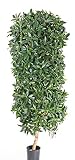 artplants.de Set 2 x Columna de Laurel Decorativo, en Maceta, 2890 Hojas, Verde, 140cm - 2 Unidades de Mata Artificial - Arbusto sintético