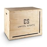 Capital Sports Shineater Caja de Salto pliométrica (3 Alturas de 20', 24' y 30', de Madera de 11 Capas, Apta Gimnasio Profesional o Entrenamiento al Aire Libre) - Madera