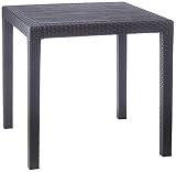 IPAE-PROGARDEN 8330121 - Mesa Resina Ratan Antracita King, 79x79x72