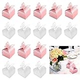 Yuemuop 50 Piezas Caja de Regalo Rosa con Forma de Mariposa, Cajas de Favor de Mariposa, Caja de Dulces de Papel Perlado para Caramelos Dulces Galletas Recuerdos (Blanco Rosa)