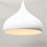E27 Industrial colgante Lámpara colgante, Las luces del techo, Iluminación interior, Luz blanca cálida, 60W Cortinas de la lámpara Retro lámpara de techo,Colgante de metal (Blanco)