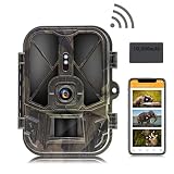 WiFi Cámara de Caza 4K/30FPS 30MP App Camara Fototrampeo con IR Visión Nocturna IP66 Impermeable con Batería de Litio de 10,000 mAh para Monitoreo de Vida Silvestre
