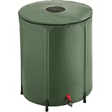 TecTake 800799 Depósito Plegable para Agua de Lluvia, Contenedor Exterior de Agua de Lluvia, Sistema de Recogida de Agua de Lluvia, Barril de Agua de Lluvia con Grifo (200 litros)