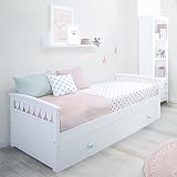 Bainba Cama Nido Corazones (Colchón 105 x 200, Rosa)