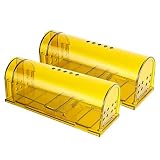 LucaSng Trampa para Ratones, Trampa para Ratas Ratonera de Plástico con Diseño de Cola Anti-Roto y Agujeros de Aire, Reutilizable y Fácil de Limpiar para Cocina, Jardín, Hogar, Oficinas, Campos-2PCS