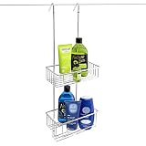 kowald cestillo colgar en la mampara de Ducha, con 2 chestas, 23cm de ancho, Metal Cromado | Estantería de ducha para mampara