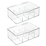 mDesign – Cajas de té (juego de 2) – Práctica caja para guardar infusiones y bolsas de té – Cajas organizadoras apilables – Perfecta como organizador de cocina
