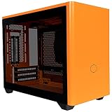 Cooler Master MasterBox NR200P Caja Ordenador Mini ITX, Panel Lateral Cristal Templado, Opciones de Enfriamiento óptimos, Exposición GPU Vertical, Accesibilidad 360 Grados Sin Herramientas, Naranja