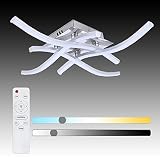 Lámpara de techo LED Regulable Elegante diseño curvo Lámpara de techo LED 4 paneles LED incorporados 24W 2000lm Regulable Lámpara de techo de metal moderno para salas de estar Dormitorios