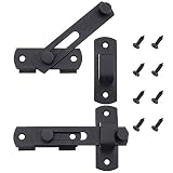 CYUaoao 2 Piezas Pestillos de Puerta Corredera de Acero Inoxidable Pestillo de Barra para Puerta Cerradura de Pestillo de Palanca para Cercas de Jardín y Puertas de Graneros - Negro Mate