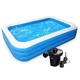 EEUK Piscina Inflable para Bebés, Piscinas de Jardín, Piscina Hinchable Rectangular Piscina Infantil Inflable Ideal para Bebés y Niños y Niñas Pequeños