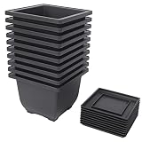 YEAJION 10 unidades de 15 cm, maceteros grandes para balcón, para barandillas, maceteros de plástico, cuadrados, para bonsáis, entrenamiento con palés, cuencos para plantas suculentas para el jardín