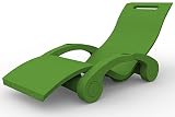 Tumbona verde flotante Arkema S130-6018 tumbona flotante fabricada en polietileno de alta densidad con superficie efecto piedra tumbona resistente a los rayos UV, a la salinidad y a la cal Ergonómica ligera y fácilmente higienizable