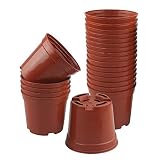 KINGLAKE- Macetas redondas de plástico 50 unidades, 7.2 cm, con bandejas, para plantas suculentas, pequeñas macetas