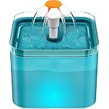Fuente para Gatos AONBOY, Bebedero Gatos Ultra Silenciosa, Fuente Gatos 2 litros, con Luz LED Fuente Agua Gatos, con Filtro De Carbón Activado Y Bomba De Agua