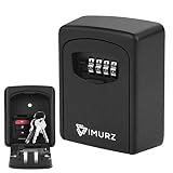 IMURZ Caja de Seguridad para Llaves,Caja Fuerte Llaves Exterior Contraseña de 4 dígitos,Caja para Llaves Adecuado para el hogar, el Garaje, la Escuela, la Oficina, Airbnb