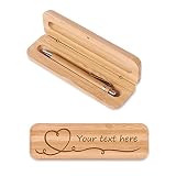 Boligrafos Personalizados,OXYEFEI Juego de Bolígrafos de Madera Grabados Personalizados Graba el Texto o el Nombre que desees Ideal como Regalos Personalizados-Cajita Madera Regalo (estilo 1)