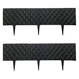 sunflowe 2 Piezas Borde De Valla De JardíN Efecto De Ladrillo Borde De CéSped De PláStico Planta Decoraciones De Borde Frontera De Lecho De Flores, Garden Bordura para Jardín Line Medida-60x21cm