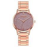 Powzz ornament Gypsophila Diamond set reloj mujer reloj correa de acero cuarzo reloj oro rosa correa