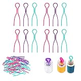 DOCX 50PCS Organizador de Bobinas de Hilo, Sujeta Bobinas Maquina Coser, Se utiliza para Fijar Canillas y Acabado de Hilo de Coser, Rosa, Morado, Verde, 6,8 CM x 2,1 CM